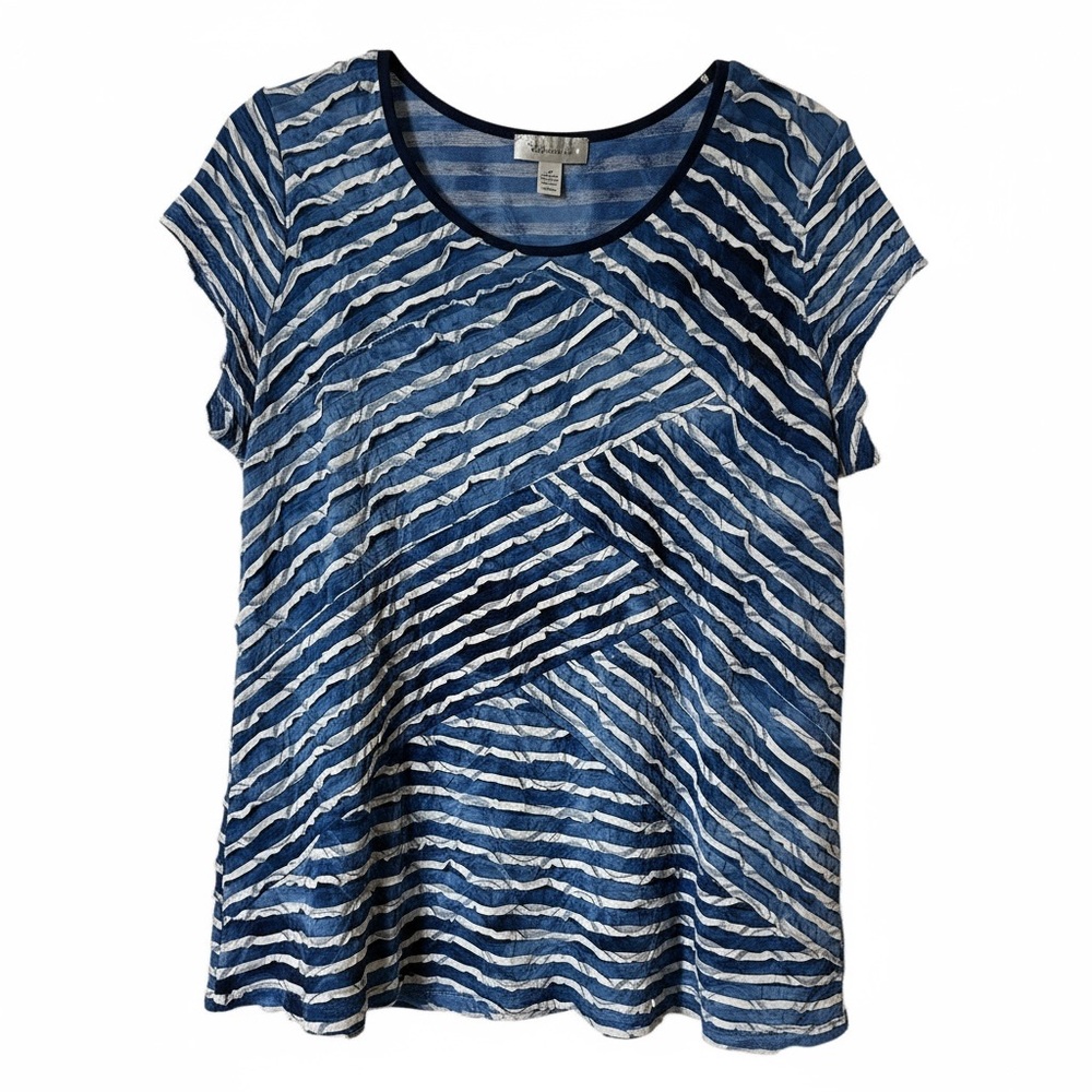 Dressbarn blue and white top